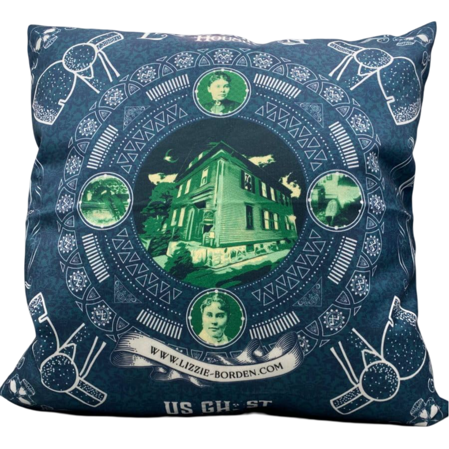 Official Lizzie Borden House 16x16 Inch Pillow Case | Halloween Pillow Cover | Gothic Home Decor | Spooky Pillows Image