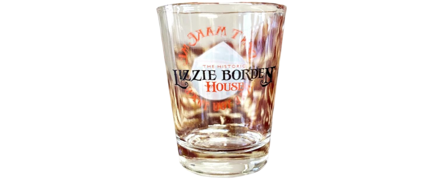 Official Lizzie Borden House Etched Shot Glass - Don't Make Me Axe You Twice Image