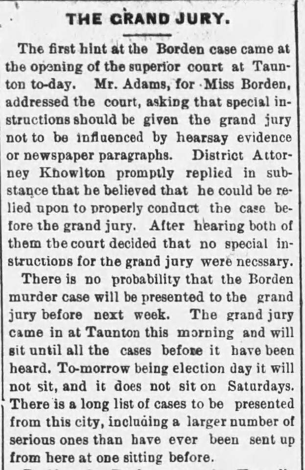 Fall River Daily Evening News The Grand Jury